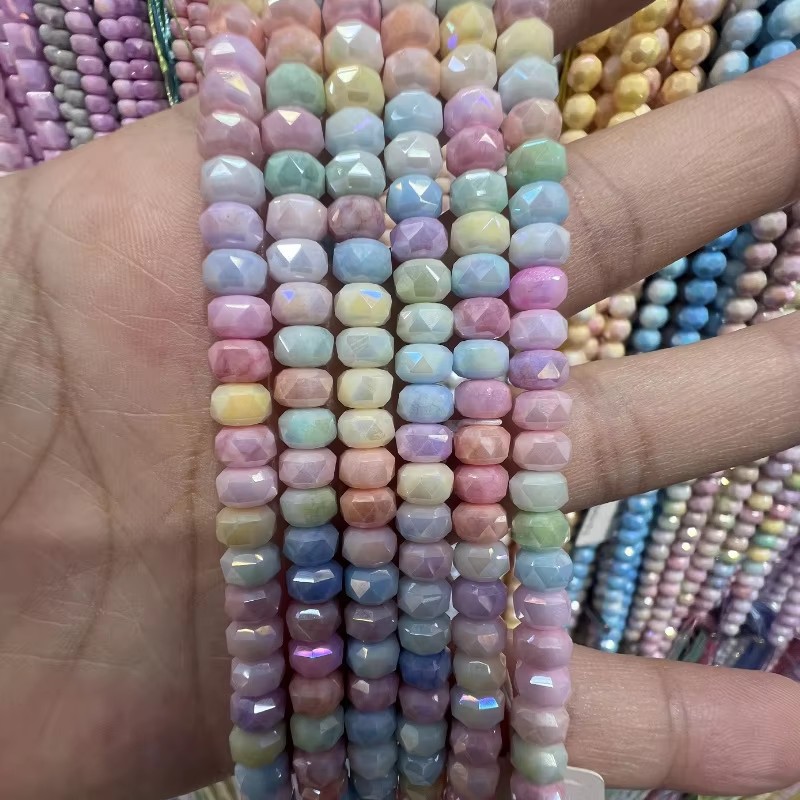 6mm Water-dyed Wheel Abacus Beads Glass And Glaze Loose Beads Diy Handmade Bracelet Necklace Semi-finished Jewelry Accessories
